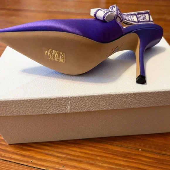 New in Box Authentic Dior J’adore Purple Slingback Heels size 39 - Picture 5 of 8